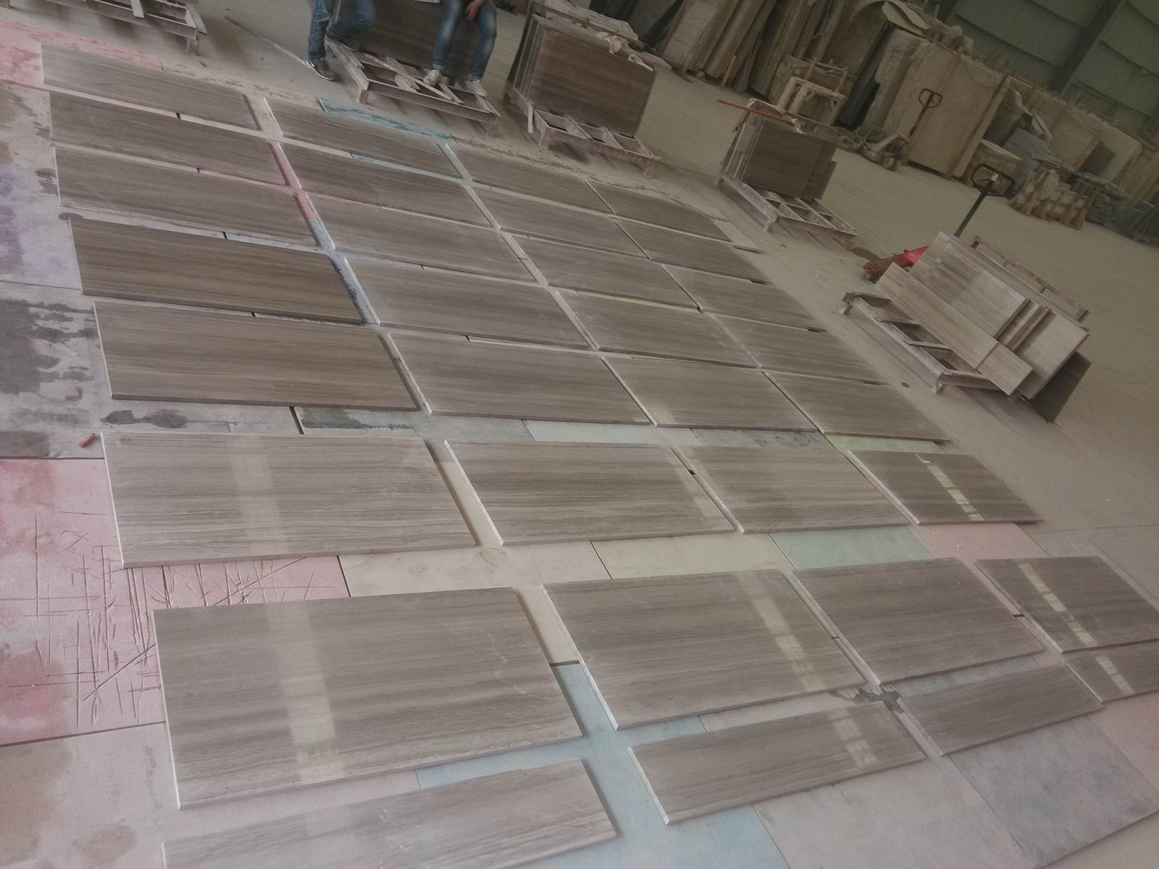 China Grey Wooden Marble Polished Slabs